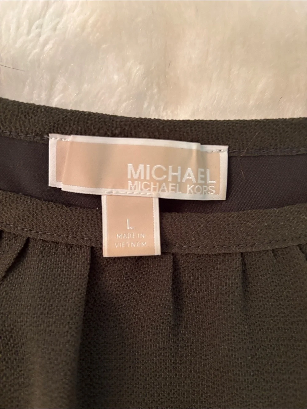 Michael Kors dark green Layered Flutter Sleeve Blouse